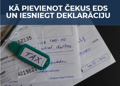 Kā pievienot čekus EDS un iesniegt deklarāciju